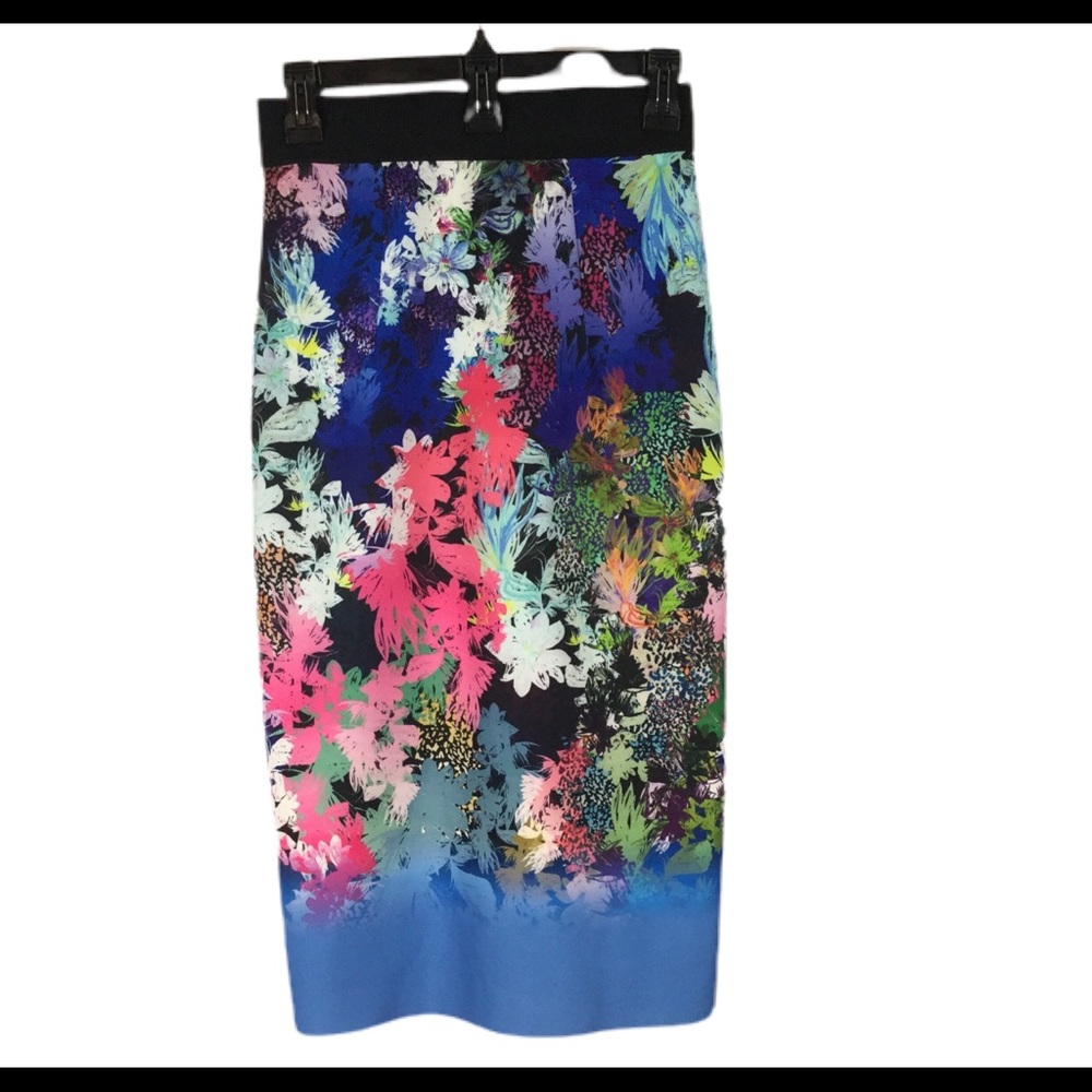 Milly Multicolored Floral Print Skirt